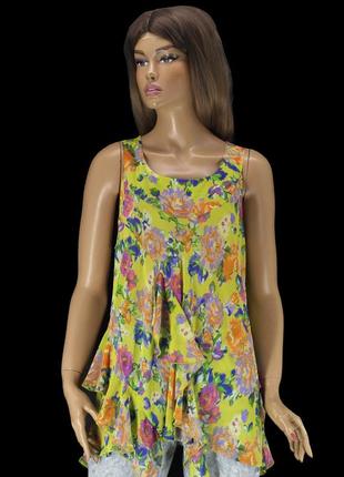 Нова брендова подовжена шифонова блузка "wallis" з воланами. розмір l.