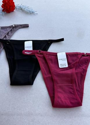 Хлопковые трусики на тонких резинках. трусики бразилиана.