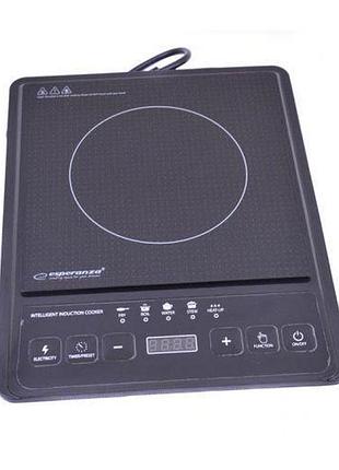 Электроплита индукционная стеклокерамическая настольная esperanza ekh005 2000w black