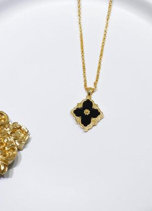 Кулон у стилі tiffany & co. чотирилистна конюшина 38-41см. чорний