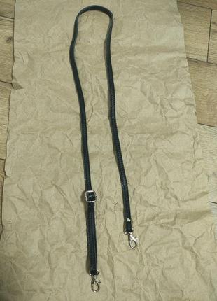 Сумочний тонкий ремінь шкіряний чорний жіночий для сумки плечевий ремінець жіночої сумочки