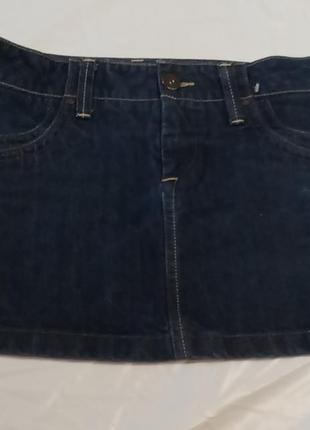 Темно синя міні спідниця