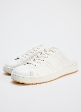 Кеды мюли белые zara new