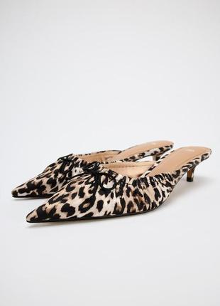 Мюли туфли текстильные лео zara new