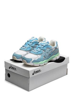 Новинка топовые женские кроссовки asics gel - nyc blue mint5 фото