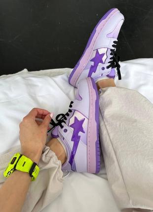 Кроссовки женские в стиле a bathing ape bape sta sk8 purple6 фото