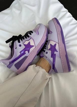 Кроссовки женские в стиле a bathing ape bape sta sk8 purple3 фото