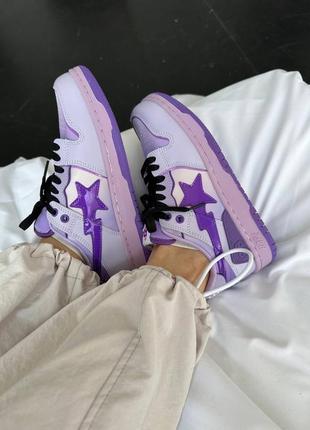 Кроссовки женские в стиле a bathing ape bape sta sk8 purple1 фото