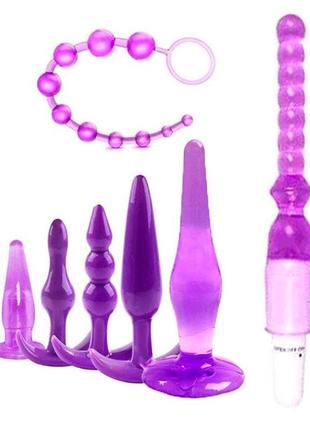 Анальный набор из 7 предметов - фиолетовый – анальные игрушки