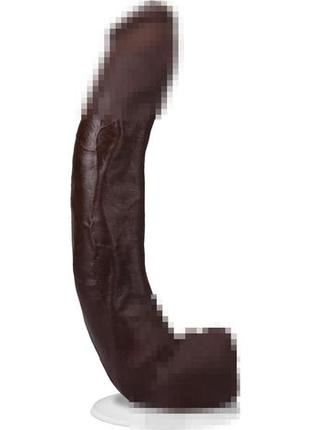 Фаллоимитатор doc johnson signature series - dredd - 13.5 ultraskyn vac-u-lock chocolate, 34,3х5,7 см.