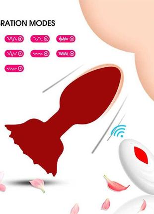 Силікональний анальний корок rose бордо — анальні іграшки