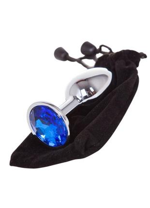 Стальная анальная пробка с кристаллом - 3.2*8.2 см – анальные игрушки