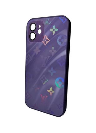 Чохол для смартфона ag glass gradient lv frame for apple iphone 12 deep purple