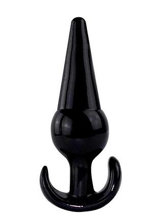 Силиконовая анальная пробка -  черный - 4*12 см – анальные игрушки