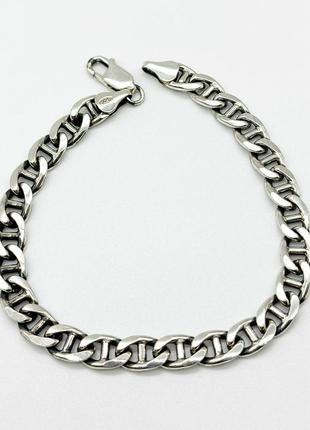 Серебряный браслет, размер 21 см x 0,7 см, вес: 16.6 г