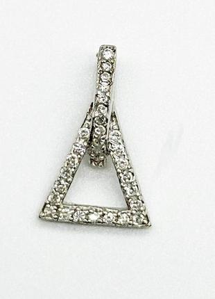Серебряная подвеска родированная со вставкой фианит