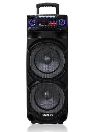 Музична колонка zxx-9292, акустична система з 2-ма радіомікрофонами, пульт управління, на акумуляторі