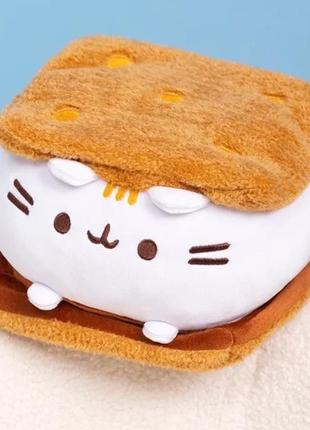 Кіт сендвич пушин м'яка іграшка 15 см пушин шоколадний бутерброд pusheen cat