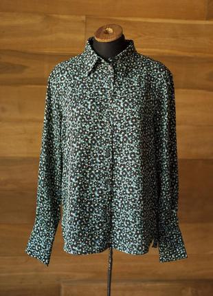 Зелено чорна блузка в дрібні квіточки жіноча Camisa Polo Colcci Brasil Logo P23 Azul Masculino, розмір xs, s