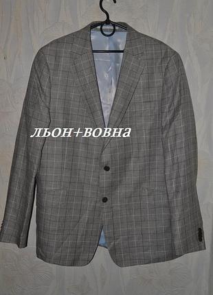 Пиджак жакет тренч в клетку италия лен+шерсть