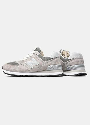 Кроссовки new balance 574 light grey серые женские / мужские3 фото