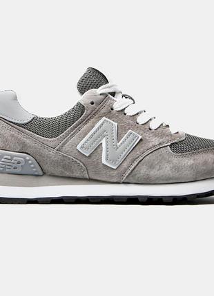 Кроссовки new balance 574 light grey серые женские / мужские7 фото