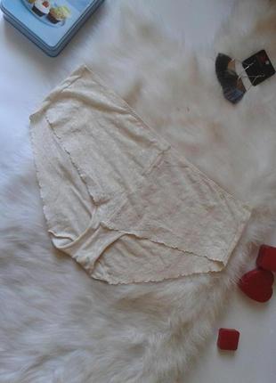 Кремові мереживні трусики uniqlo