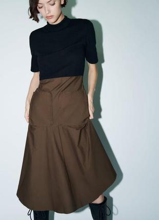 Комбіноване плаття міді від zara, розмір s*