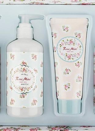 Rosemine набір для догляду за тілом аромат квітучої троянди rosemine steam soft body gift set!