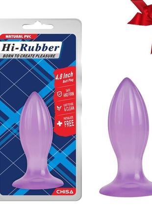 Анальная пробка гелевая фиолетовая 4,8 inch hi basic chisa  306517