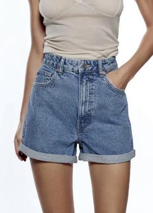 Шорти джинсові мом denim co, шорти бермуди
