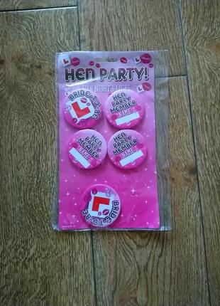 Значки hen party 5 штук