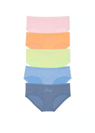 Набор бесшовных трусиков victoria's secret pink хипхаггеры