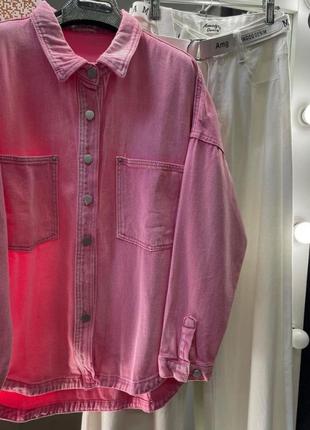 Джинсова куртка сорочка bershka