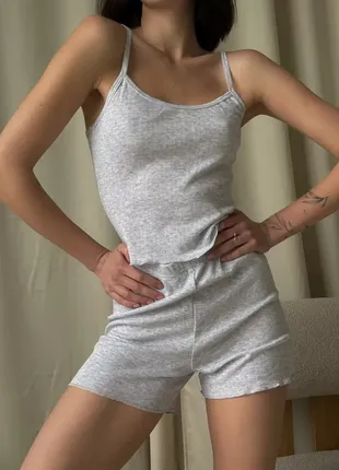 Бавовняна піжама з шортиками