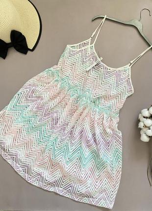 Платье верх с нежным принтом пляжное платье р.l