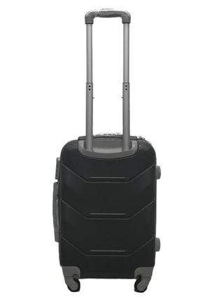 Маленький пластиковый дорожний чемодан размер s carbon черный вместительный четырехколесный чемоданчик3 фото