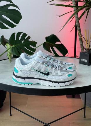 Мужские кроссовки nike p-6000 white light aqua bv1021-104#найк