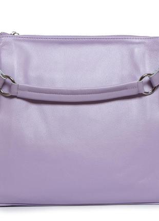 Сумка жіноча плечова сумка натуральна шкіра alex rai сумка для дівчини фіолетова сумка міська велика