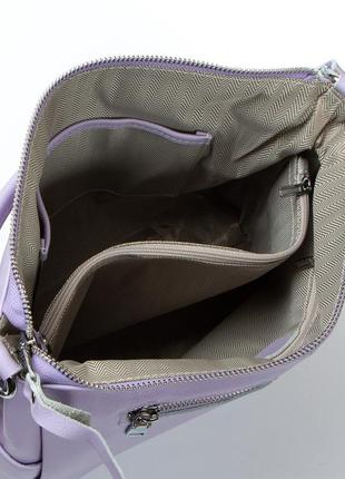 Сумочка женская плечевая сумка натуральная кожа alex rai сумка для девушки фиолетова сумка городская большая5 фото