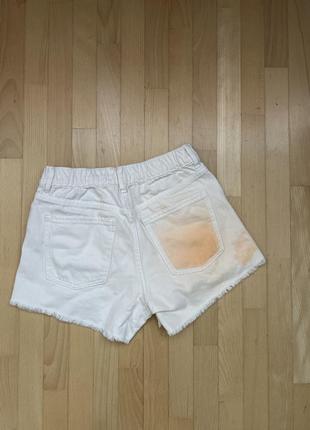 Шорти zara дівчинка рвані білі котон