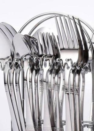 Набір столових предметів на підставці 24шт. е24 top kitchen срібло