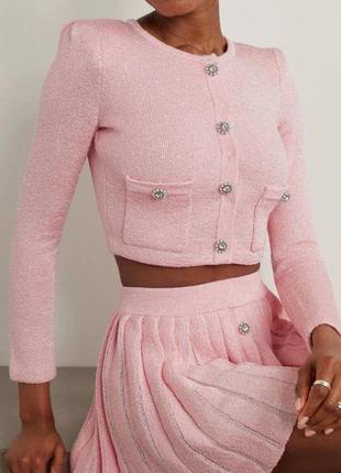 Костюм self portrait розовый юбка кофта