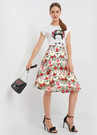 Юбка с цветочной вышивкой , органза orsay