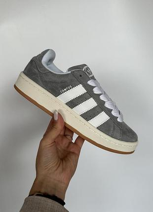 Женские кроссовки adidas campus 00s grey/white v / smb
