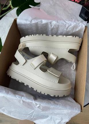 Топ! сандалі в стилі ugg goldenglow sandals beige, босоніжки угг