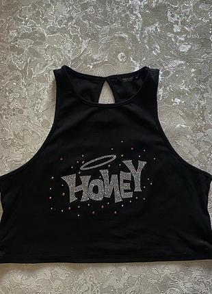 Топ shein со стразами “honey”