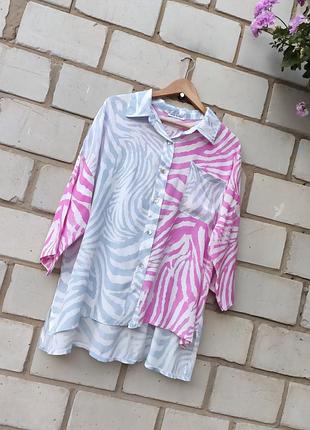 Брендовая рубашка из шелка большого размера р. 2xl-5xl