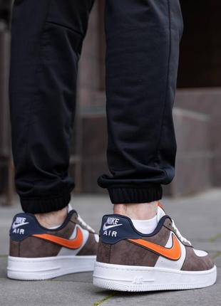 Мужские кроссовки nike air force brown white orange4 фото