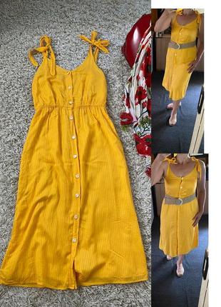 Актуальный нежный, легкий яркий сарафан в желтом цвете,des petits hauts,p.6-8